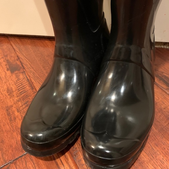 Hunter black shine knee high boots - Picture 3 of 5